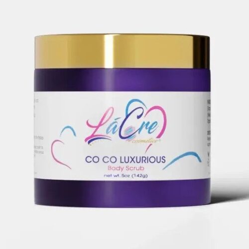 Luxurious Co Co cream in a purple and gold jar.