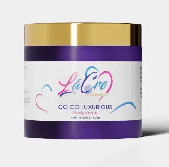 Luxurious Co Co cream in a purple and gold jar.